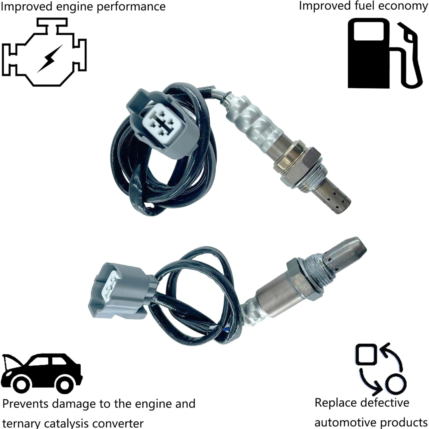 Dropwater 1 Pair Upstream and Downstream O2 Sensors Replacement for Honda 2007 2006 2005 2004 2003 Accord 2.4L,Replaces#234-9040 234-4797,Set of 2pcs