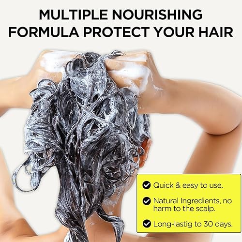 Miniatura 3 de TSSPLUS Tinte de cabello profesional, champú de tinte para el cabello a base de hierbas, champú negro, champú negro, tinte para el cabello, champú