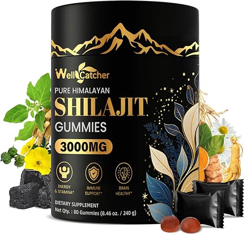 Gomitas Shilajit para hombres y mujeres Shilajit orgánico puro del Himalaya con Ashwagandha 85+ oligominerales y ácido fúlvico envueltas