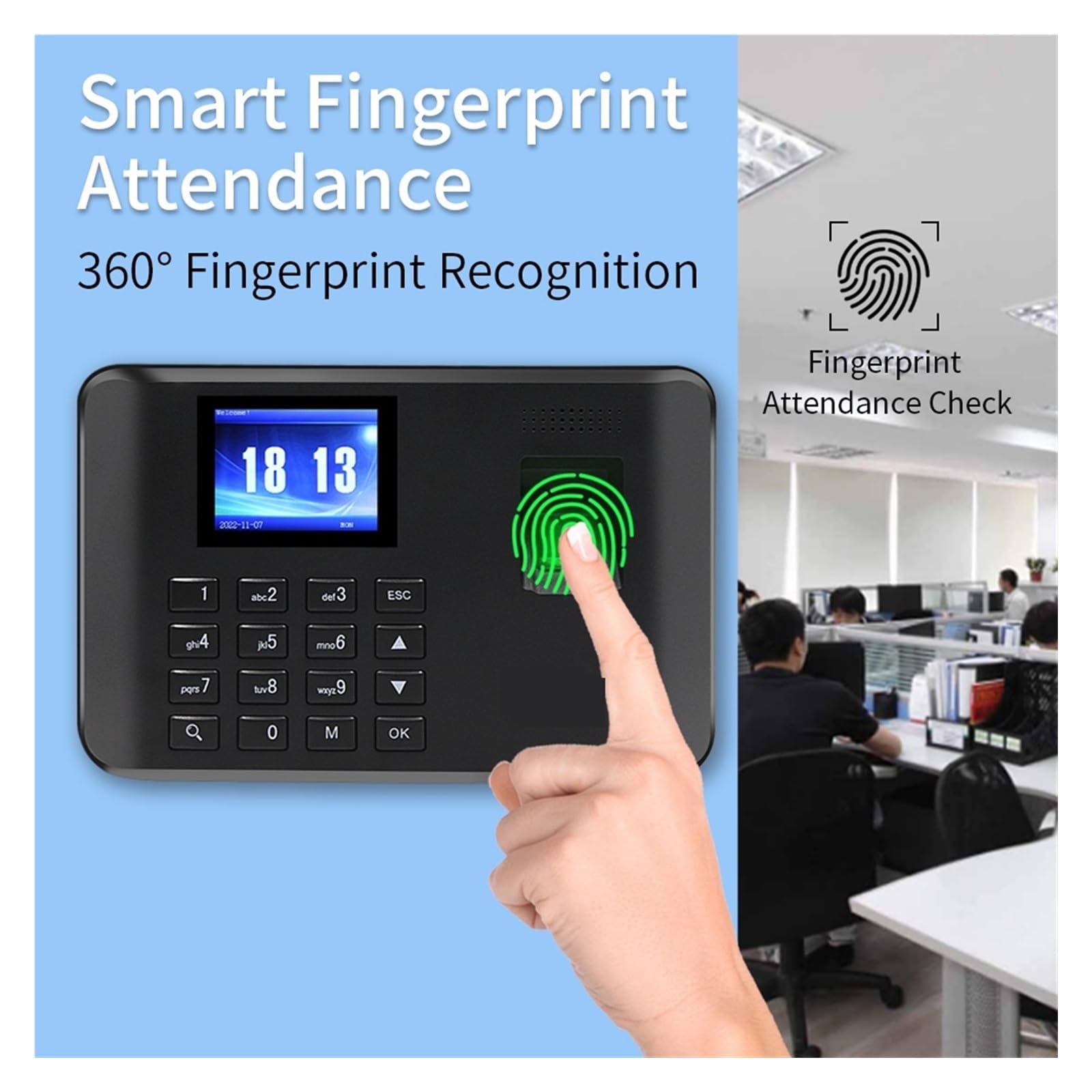 Macchina per il timbro di ingresso Orologio marcatempo, di presenza biometrico USB lettore di impronte digitali registratore di uscita orologio marcatempo in data dipendenti macchina dispositivo elett