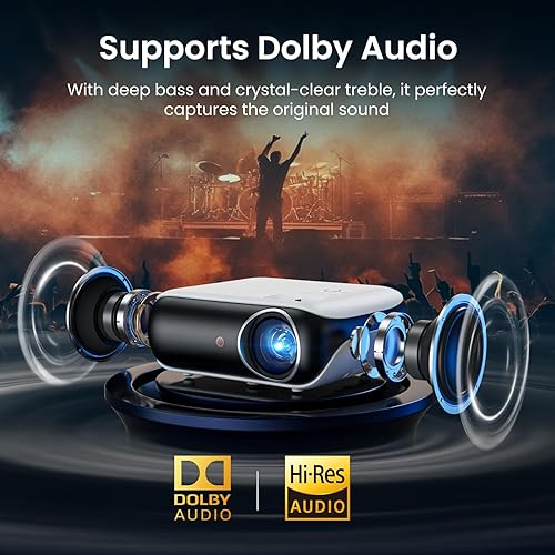 Miniatura 5 de Proyector inteligente oficial de Google TV, HAPPRUN 4K UHD Home Theater con sonido Dolby, Wi-Fi y Bluetooth, aplicaciones de transmisión integradas,