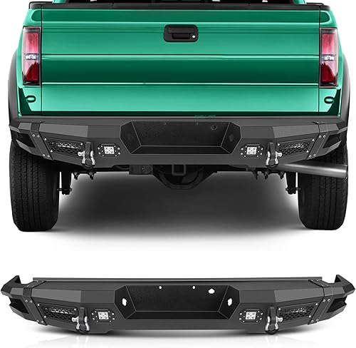 SCITOO Repuesto de parachoques trasero para Ford F-150 2009-2014 mejorado con textura, negro