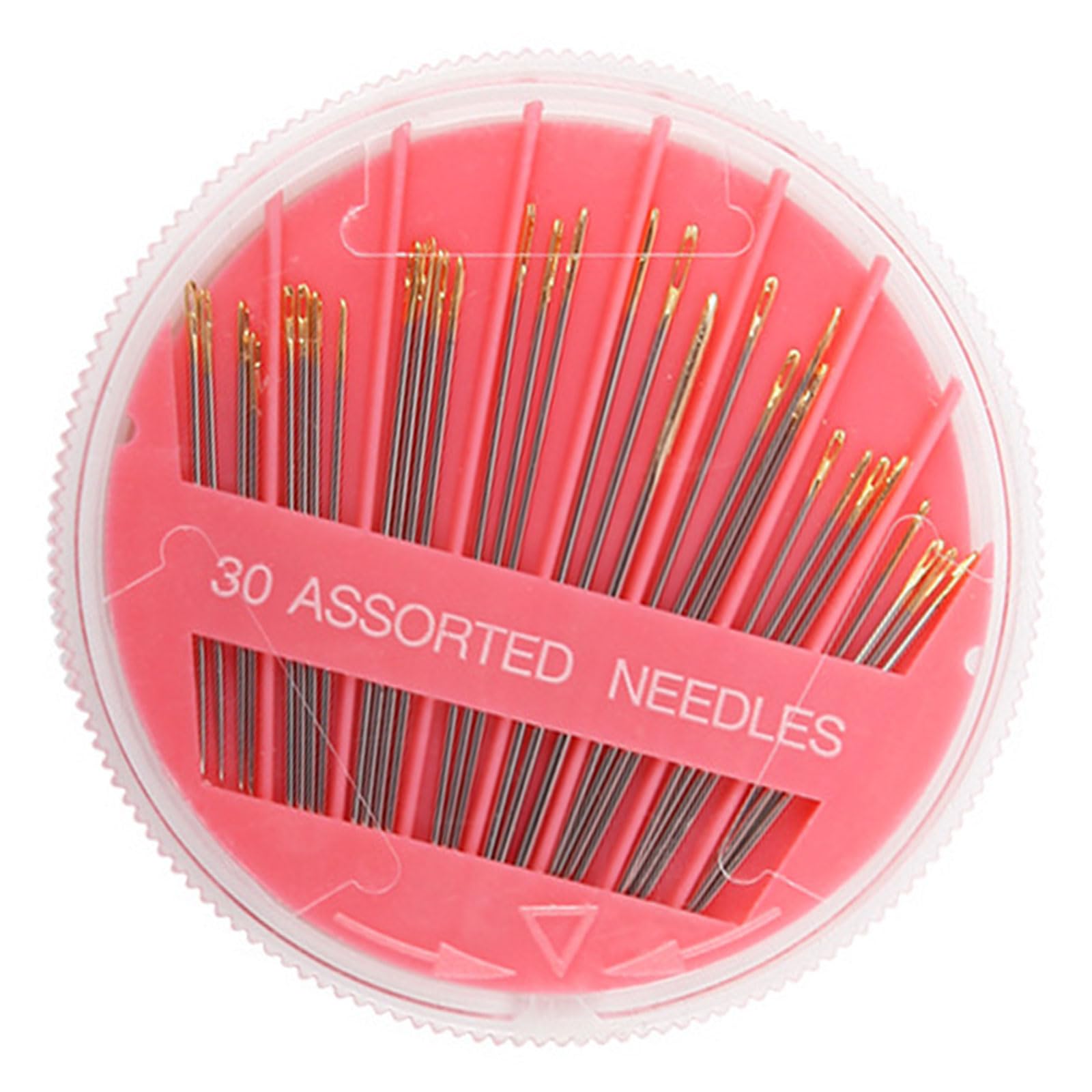 Sturdy Alloy Hand Stitching Needle Set of 30 with Reinforced Tip and Portable Disk Holders for Seamstresses Artistics Hand Sewing Needle