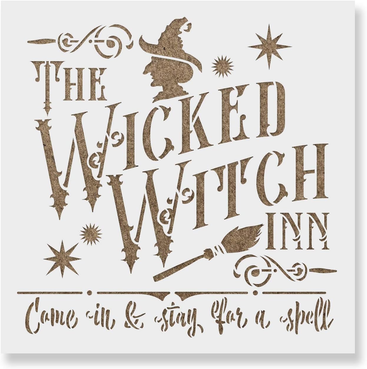 Wicked Witch Inn Stencil - Essential for Eerie Halloween Decorations, Pumpkin Stencil, Halloween Home Decor