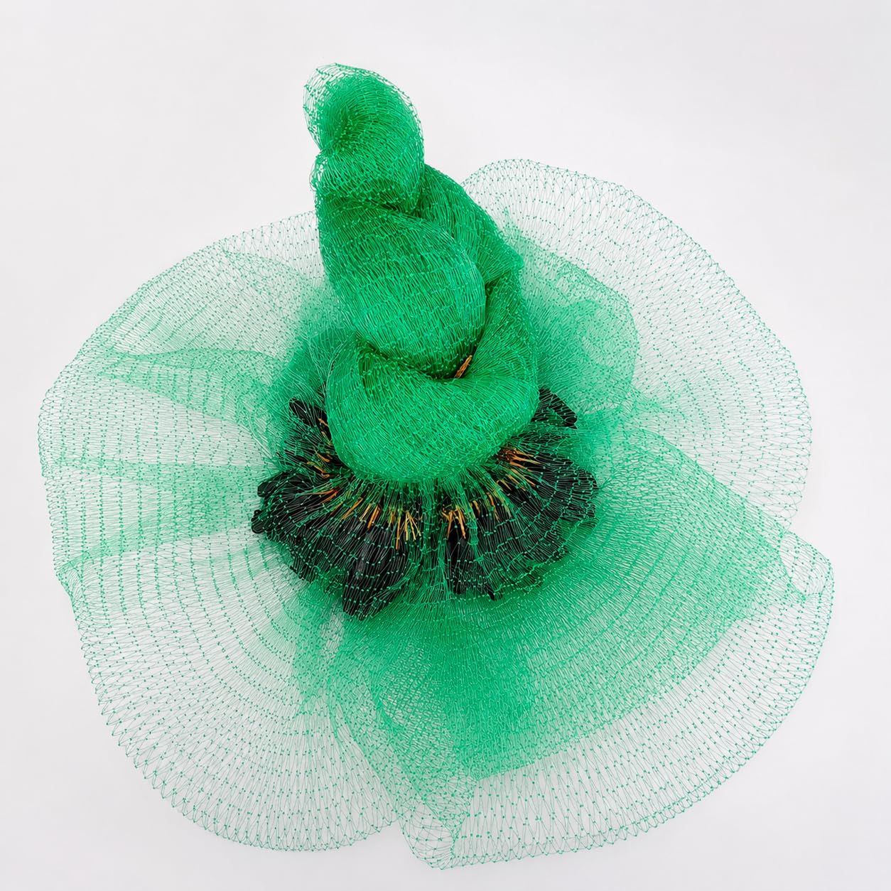 Round Fishing Cast Net, Green, Nylon, 40 Feet Round, 7 Feet Height, 4 KG, for River and Pond Fishing-image-47