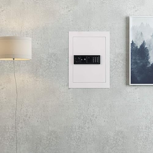 Miniatura 8 de IRONMAX Caja fuerte de pared, empotrada plana, oculta en la pared, caja de seguridad con luces LED y cerradura electrónica digital, 22 pulgadas