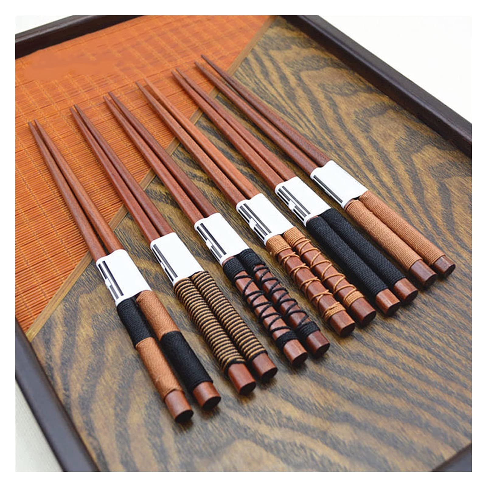 6 paires/set baguettes en bois à la main classique japonais bois naturel châtaignier bois sushi nourriture chinoise cuisine cockts