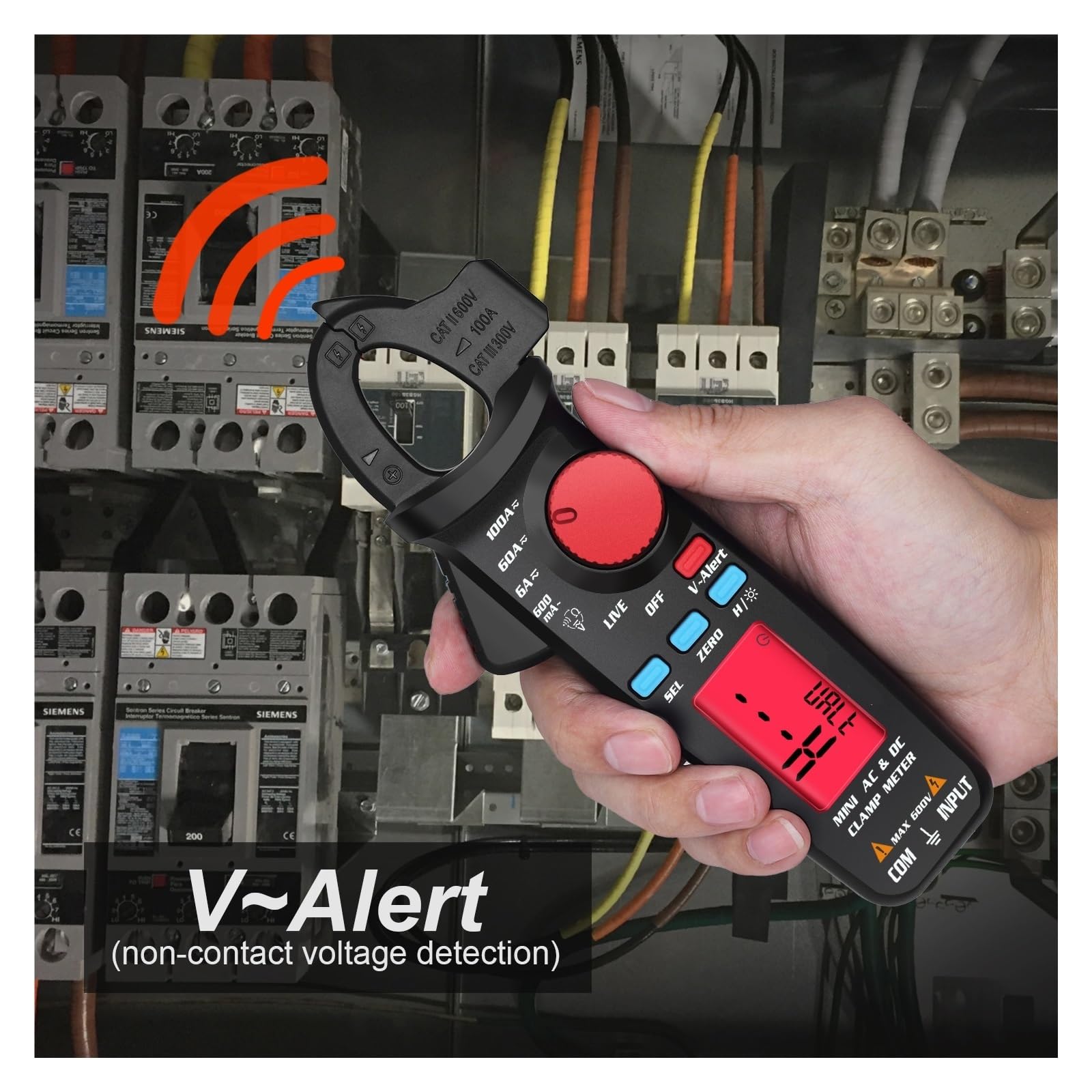 Medidor De Pinza Digital Multímetro DC AC Corriente 100A 0.1 / 1mA Reparación Automóviles Amperímetro Voltaje Ohm NCV Probador Continuidad Lectura Rápida Precisa Sencilla(ACM92 with T1101)