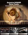 Donner OURA S100 Home Digital Piano with 88 Key Graded Hammer Weighted Keyboard for Beginner, Boasts Bluetooth, 3 Original MIDI Demos, Local Off Function, 2 * 10 W, USB-MIDI, Piano Three Pedal, Black