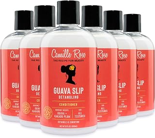 Camille Rose Conditoner, Guava Slip 6-pack – Deep Moisture, Detangler for Textured, Coily, Wavy, and Curly Hair, 12 Fl Oz Ea