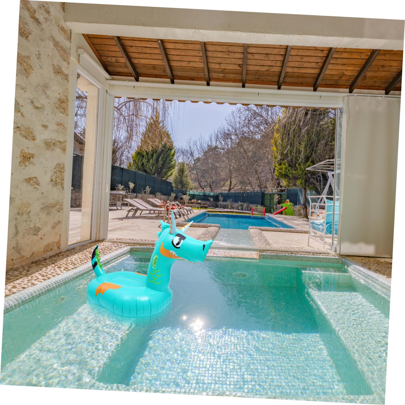 Materassino Gonfiabile Forma Letto Galleggiante Portatile per Piscina e Mare Galleggiante Piscina Adulto Design e Resistente per