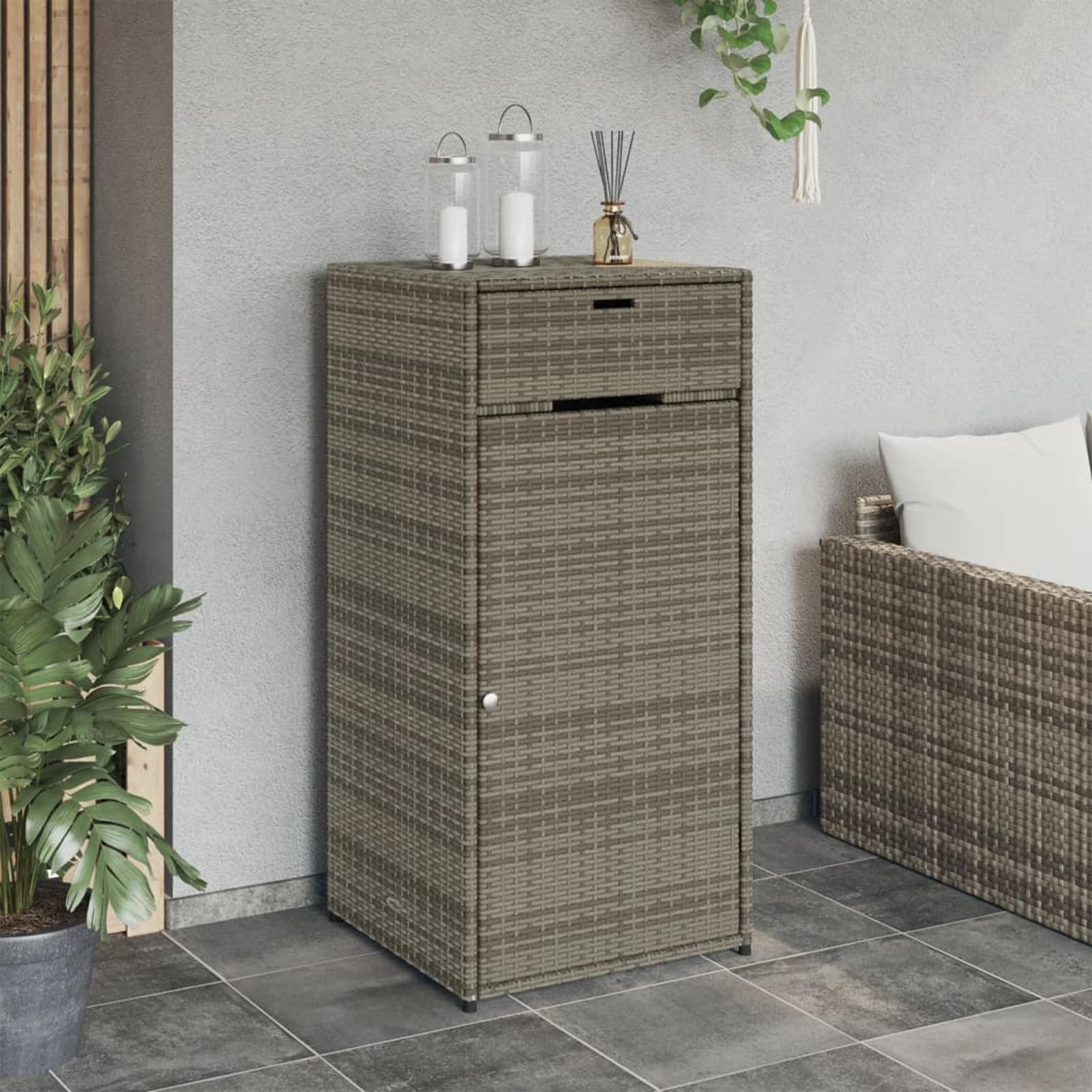 VidaXL Outdoorschrank Anthrazit 55x50,5x50cm - Metallstahl, Mit Gaslift, Wetterfest