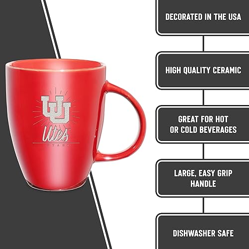 Vista 19 de Rico Industries NCAA - Taza de cerámica con grabado láser, 18 onzas, café y té