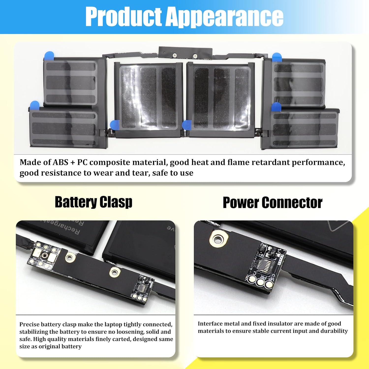 A1953 A1990 Battery Replacement for MacBook Pro 15 Inch Mid 2018 2019 EMC 3215 3359 Series Laptop Battery MV902LL/A MV912LL/A MV922LL/A MV932LL/A MV942LL/A MV952LL/A MV962LL/A 83.6Wh