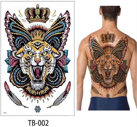 Modeganqing 2 Stuck Tattoo Rucken Brust Grosse Aufkleber Wolf Wolf Tiger Drache Wasserdicht Tattoo Manner Und Frauen Tattoo Oder Tb02 48cm 34cm Amazon De Beauty