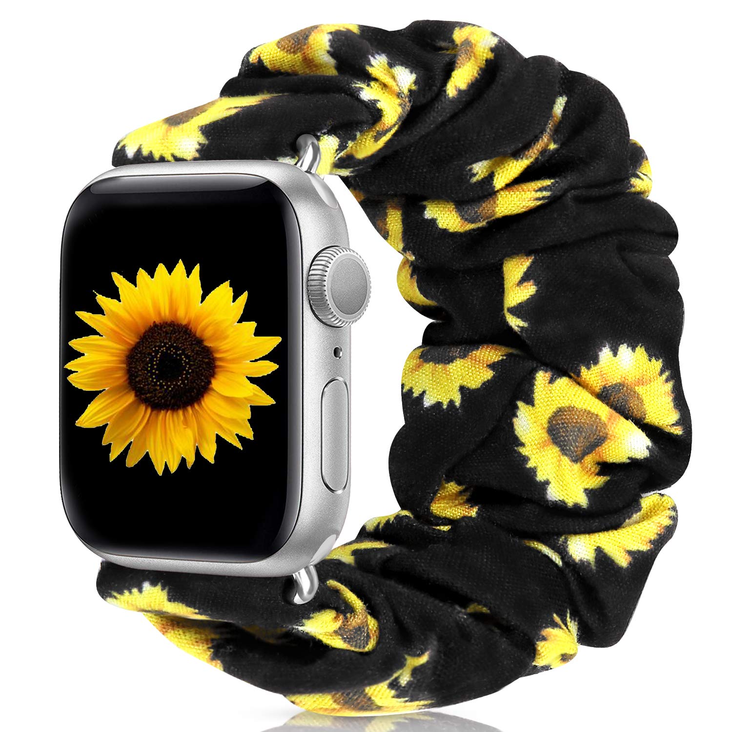 Scrunchie Watch Bands for Women Compatible with Apple Watch Bands Series 10 9 8 7 6 5 4 3 2 1 SE, Soft Elastic Replacement Wristband for iWatch Bands