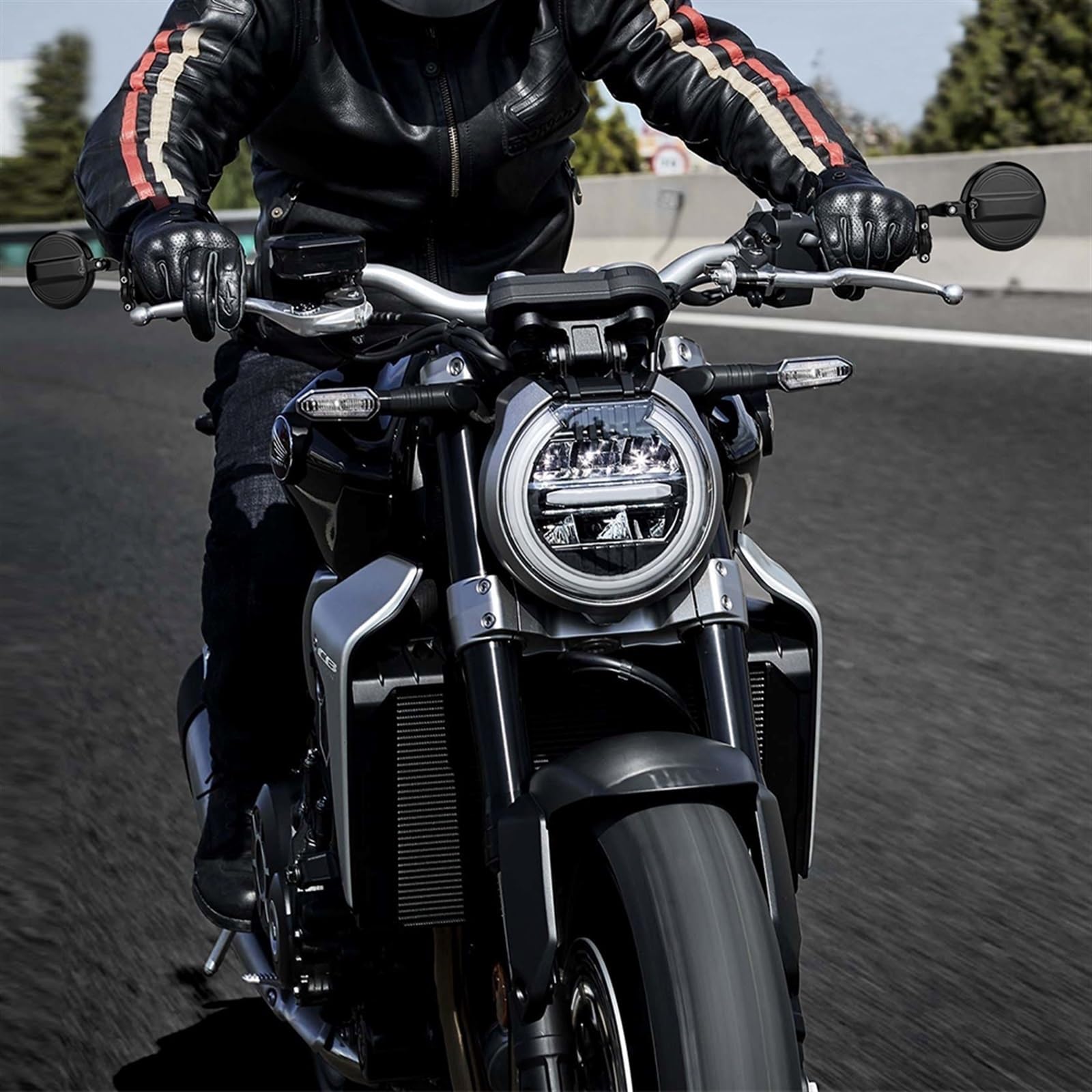 Seitenspiegel Motorrad Motorradspiegel E-MARK Lenkerendspiegel Für MT07 Für MT09 R1 R3 Für Cafe Für Racer Für CB125R Für CBF125 Für Z900 Für Z750 Fahrradspiegel Spiegel für Lenkerende (Size : Bundle