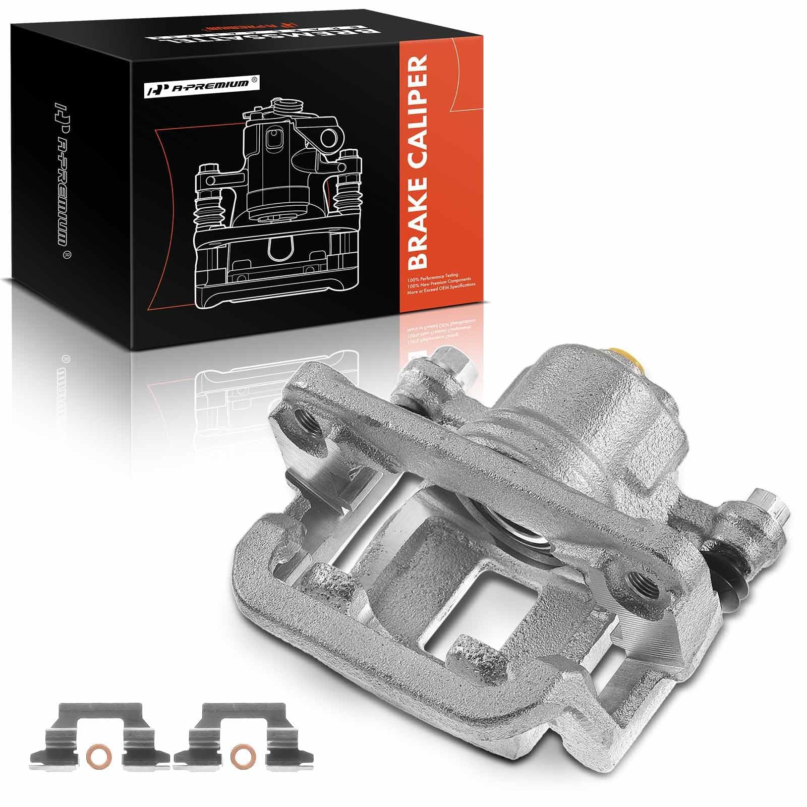 A-Premium Disc Brake Caliper Assembly with Bracket Compatible with Select Nissan Models - Rogue 2008-2013, Rogue Select 2014-2015, L4 2.5L - Rear Left