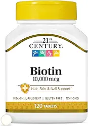 21st Century, Biotina, 10.000 mcg, 120 Tabletes
