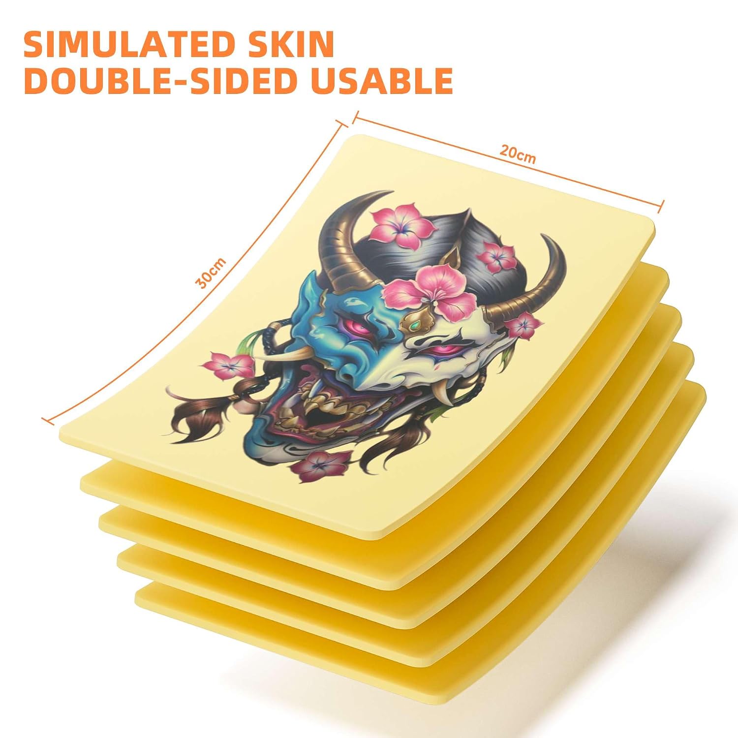 5PCS 3mm Thick A4 Large Tattoo Practice Skin & 10PCS Transfer Paper Kit – Double-Sided Fake Skin for Ultimate Depth Control, Microblading & Shading – Pro & Beginner Artists