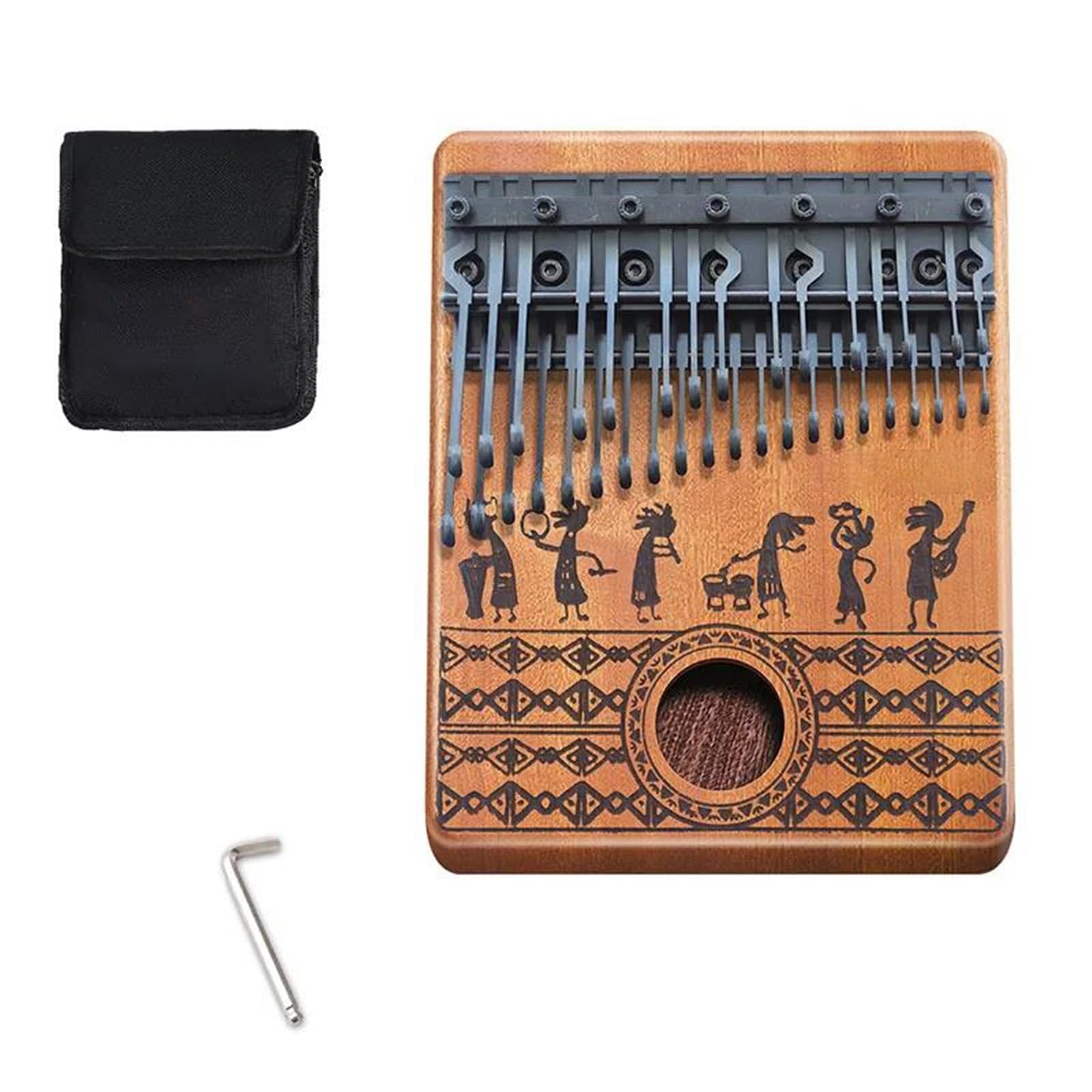 Piano De Pulgar Instrumento Musical Kalimba Profesional De 36 Teclas, Piano De Dedo De Madera De Nogal, Medio Tono, Doble Capa, Regalos Musicales(Style 3)