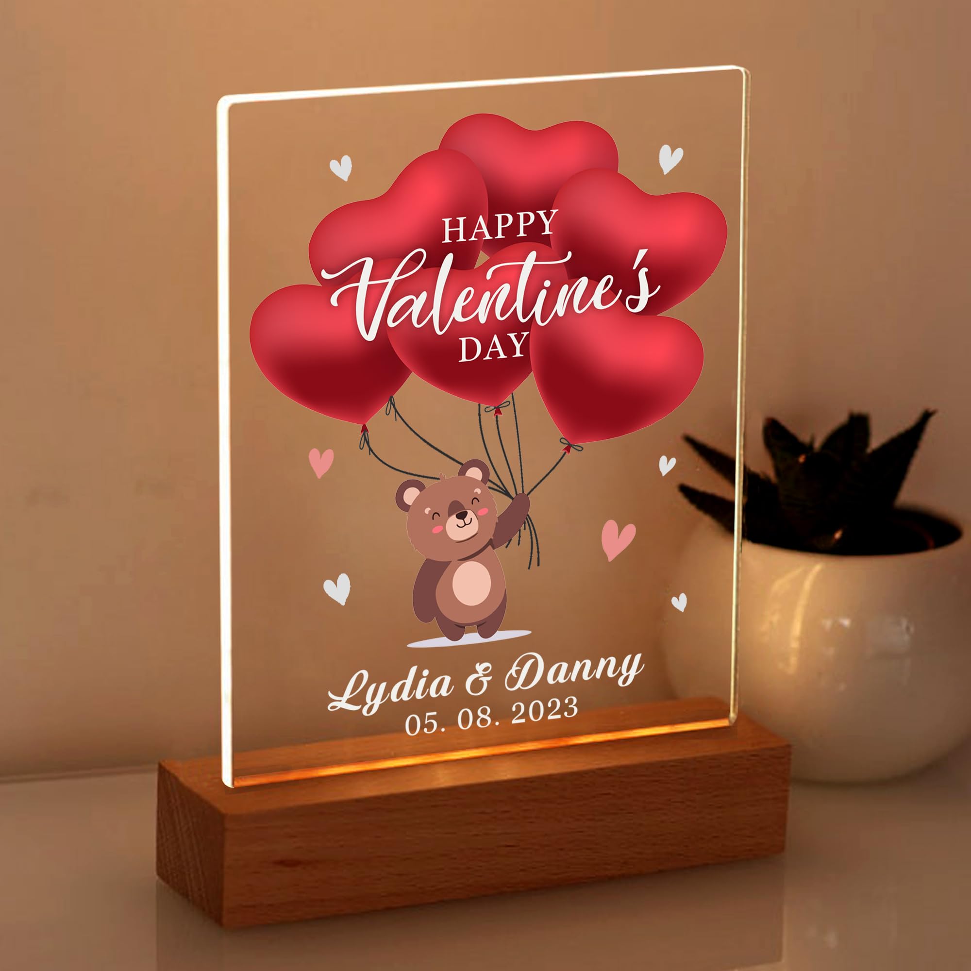 EDSG Personalized Valentines Day Cards Valentines Day Gifts for Him Husband Her Led Light Up Valentines Day Card Gifts for Women Men Boyfriend