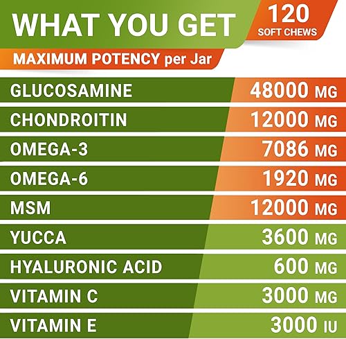 Miniatura 8 de Suplemento Avanzado Senior de Glucosamina Condroitina para Articulaciones de Perros - Pastillas para Alivio del Dolor de Cadera y Articulaciones -
