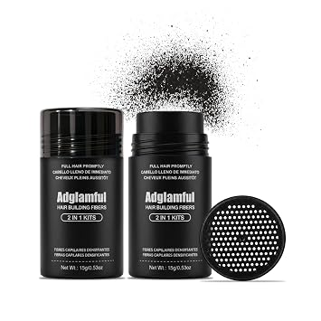 2-Pack Hair Building Fibers, Hair Thickening Powder for Thinning Hair, Natural Instant Hair Fuller for Men & Women, Sweat-Resistant Hair Fiber for All Hair Types,15g Each, Dark Brown