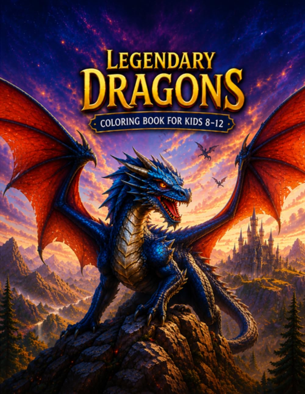 Legendary Dragons Coloring Book for Kids 8-12 Ages: A Magical Adventure with 30 Fantasy Dragon Coloring Pages