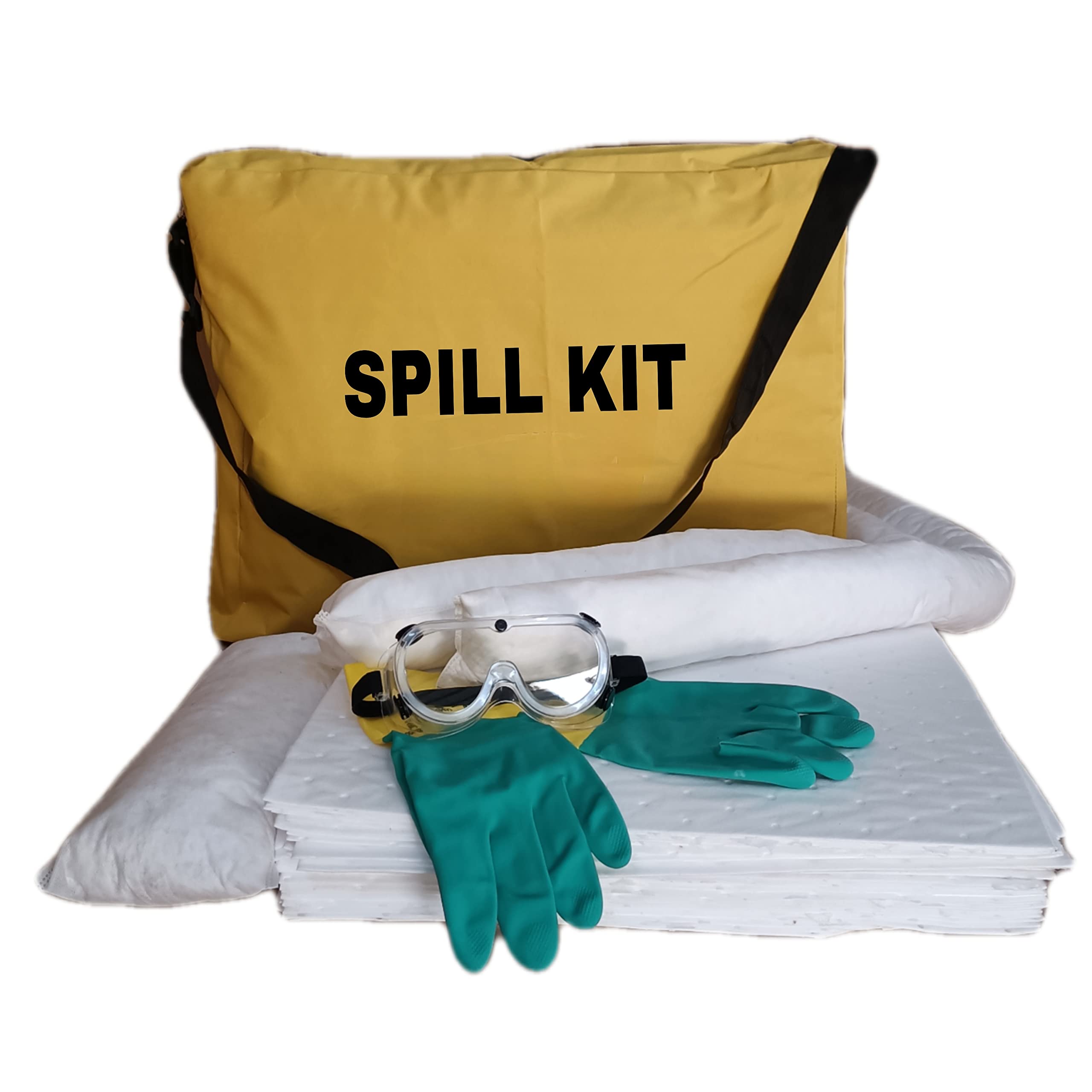 TECHNOSPILL Oil-Only Spill Kit 10 LTR (Absorbs Fuels, Hydraulics, Engine, Gasoline, Diesel, Kerosene, Vegetable, Crude Oil & Other Liquids)