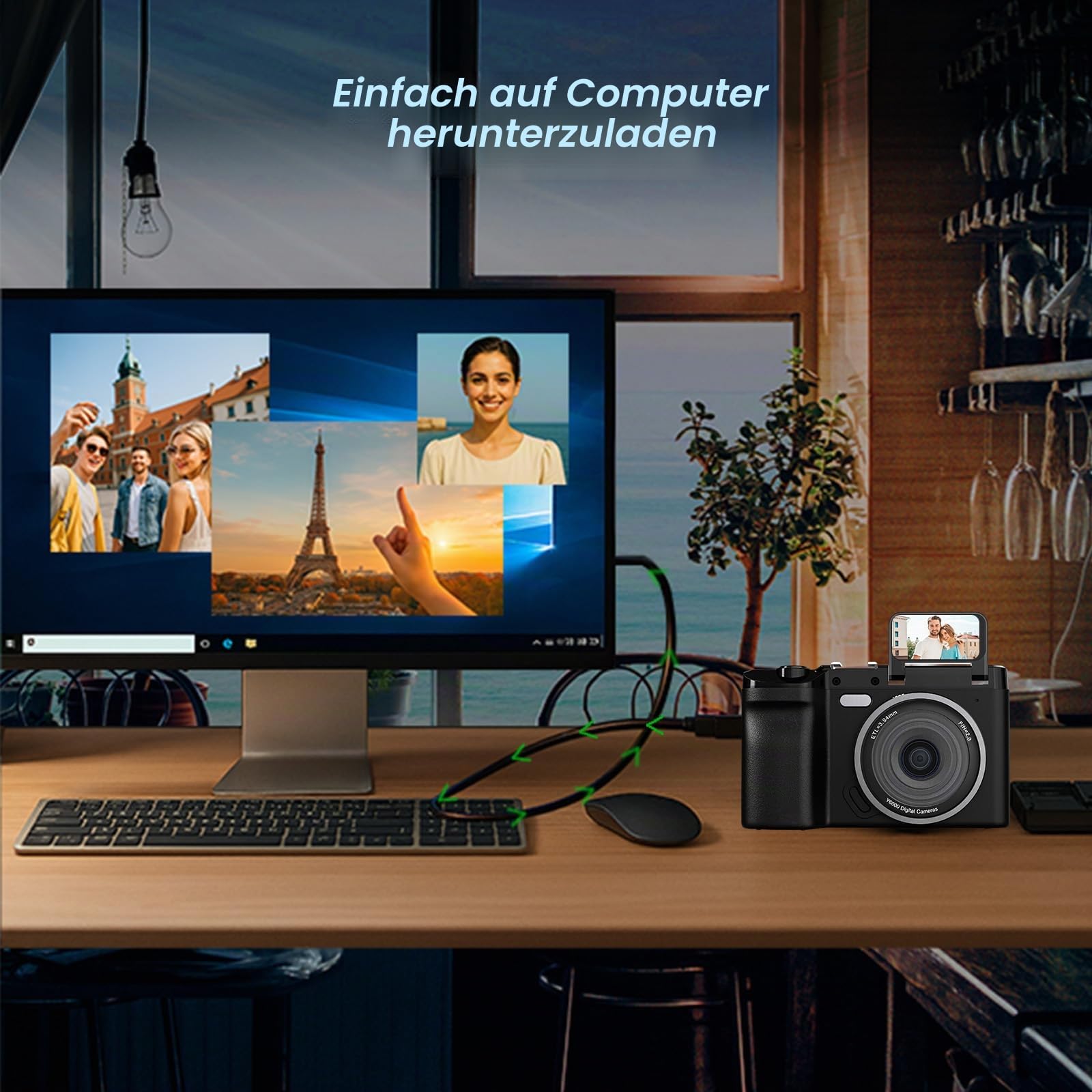 4K 64MP Digitalkamera, Retro Kompaktkamera mit Dual Screen & 32GB Karte, YouTube Vlogging Kamera mit 16X Zoom und Blitz, Fotoapparat für Anfänger & Reise