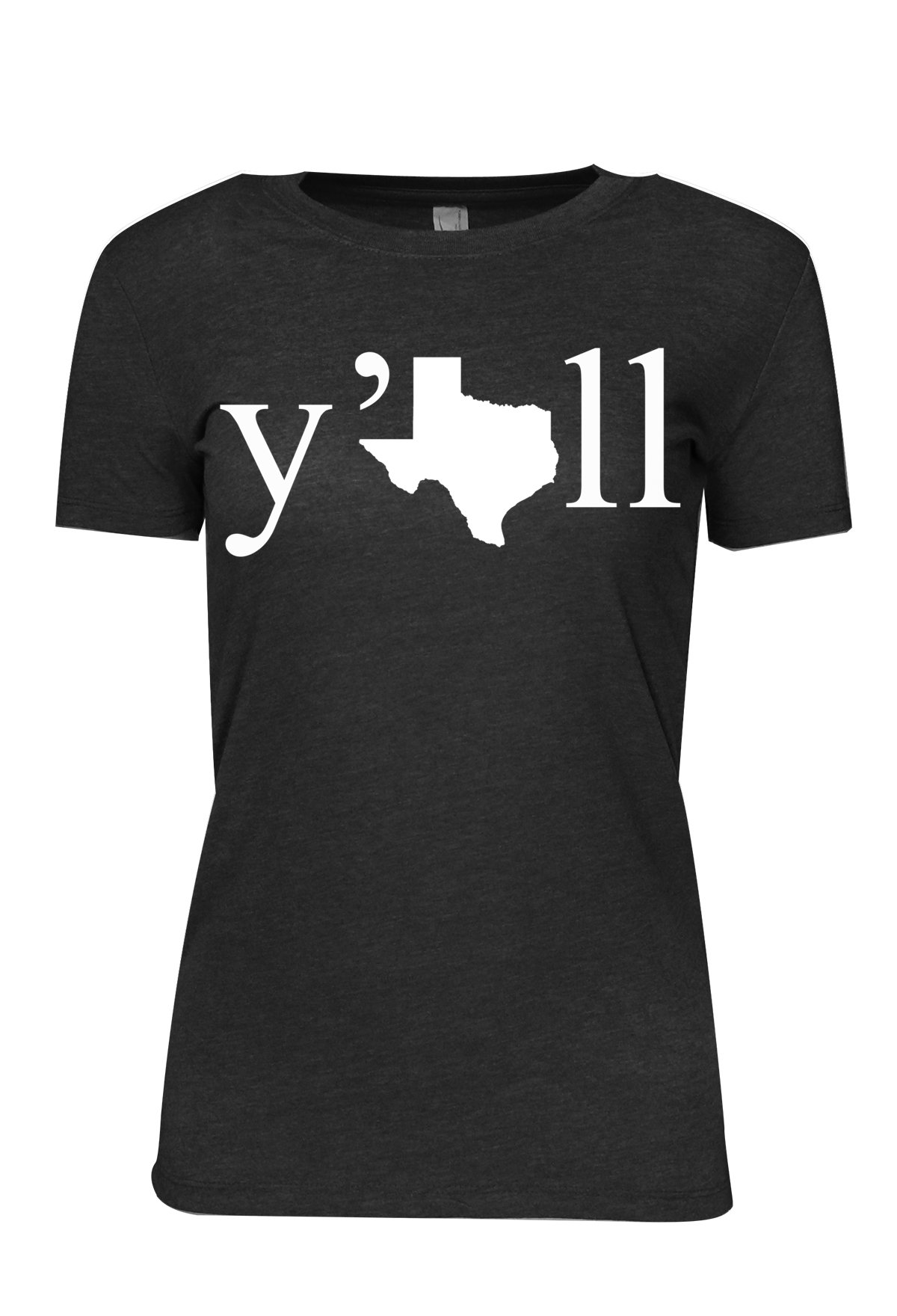 Texas Y'allWomens T-Shirt Charcoal Heather Cotton Polyester Blend