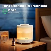 Umidificator cu aburi reci Homvana 1,8L, difuzor de uleiuri esențiale pentru copii, cu încărcare superioară, cronometru, aromaterapie și pentru plante 8