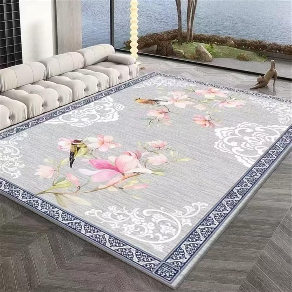 Decoration chambre ado fille tapis rose motif oriental vintage lavable 60x90
