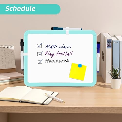 Miniatura 4 de Pizarra blanca pequeña de borrado en seco, pizarra magnética de borrado en seco de 8.5 x 11 pulgadas, mini pizarra blanca con marcadores para niños,