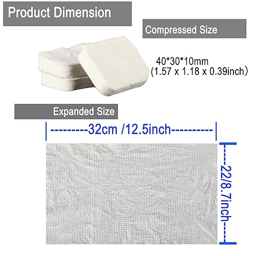 Miniatura 2 de 80 toallas faciales comprimidas, extra gruesas y grandes (32 x 22), toallas de mano portátiles, compactas, desechables, de algodón, pañuelos,