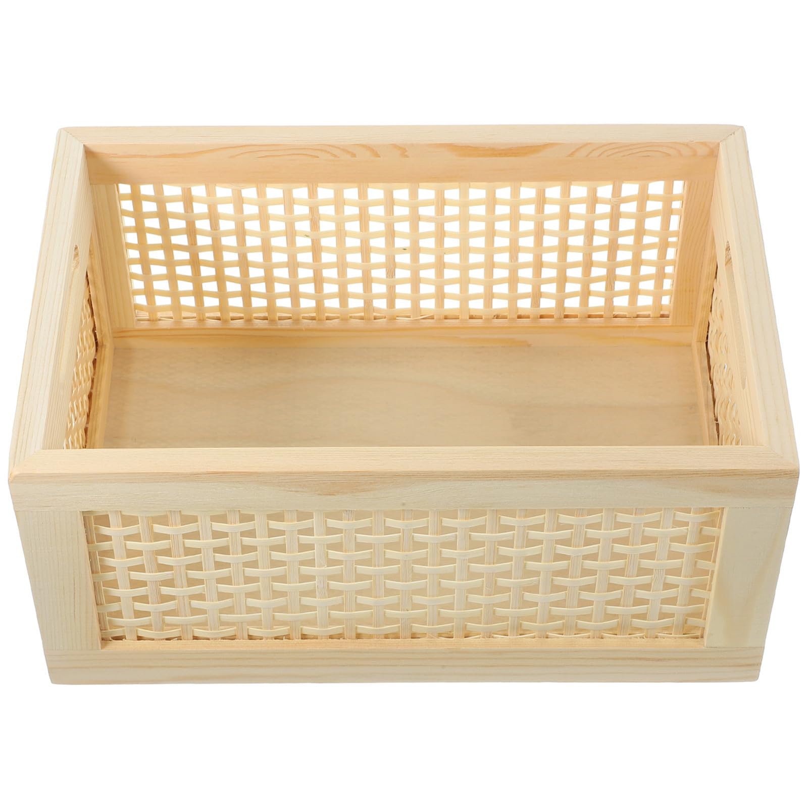 Panier de rangement en bois tressé grande capacité pour serviettes Operitacx