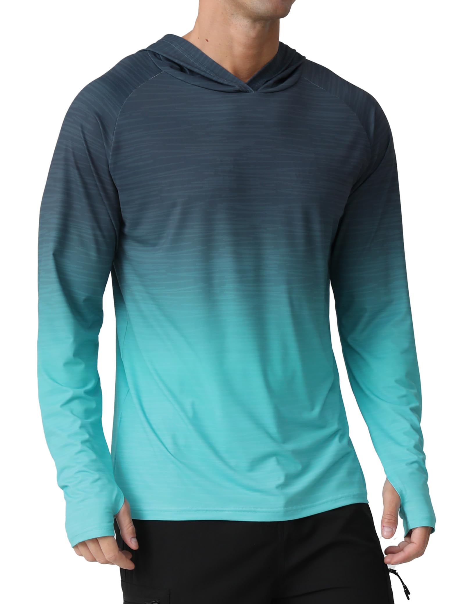 APTRO Men's Hoodie UPF 50+ Long Sleeve Shirts Sun Protection Rash Guard Shirts Outdoor UV SPF Hiking Fishing Shirts for Men