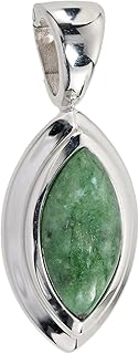 Silberzeit - Colgante de clip para mujer, plata de ley 925 con zoisita, color verde, Auténtica plata 925, Zoisita