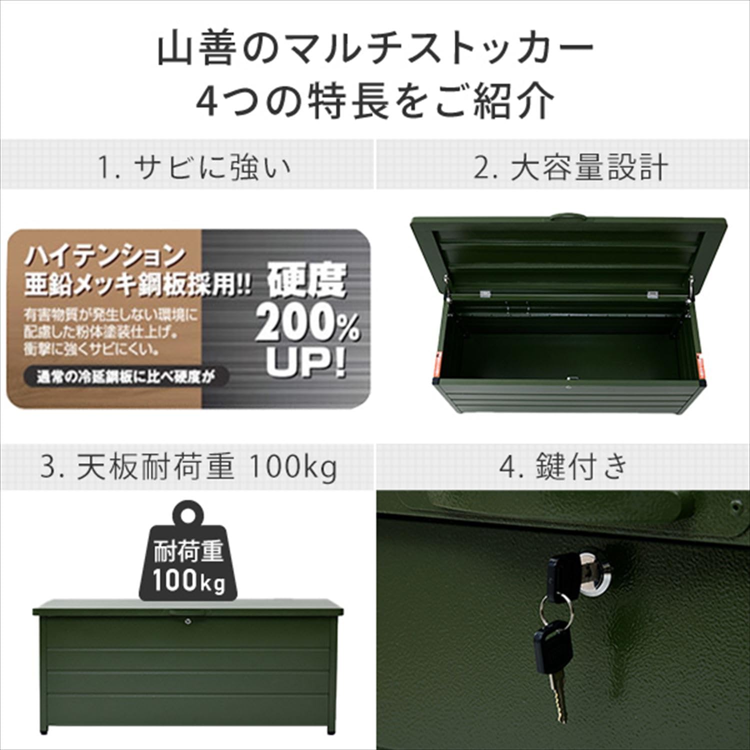 Amazon.co.jp: [山善] ガーデンマスター ベンチストッカー スチール製