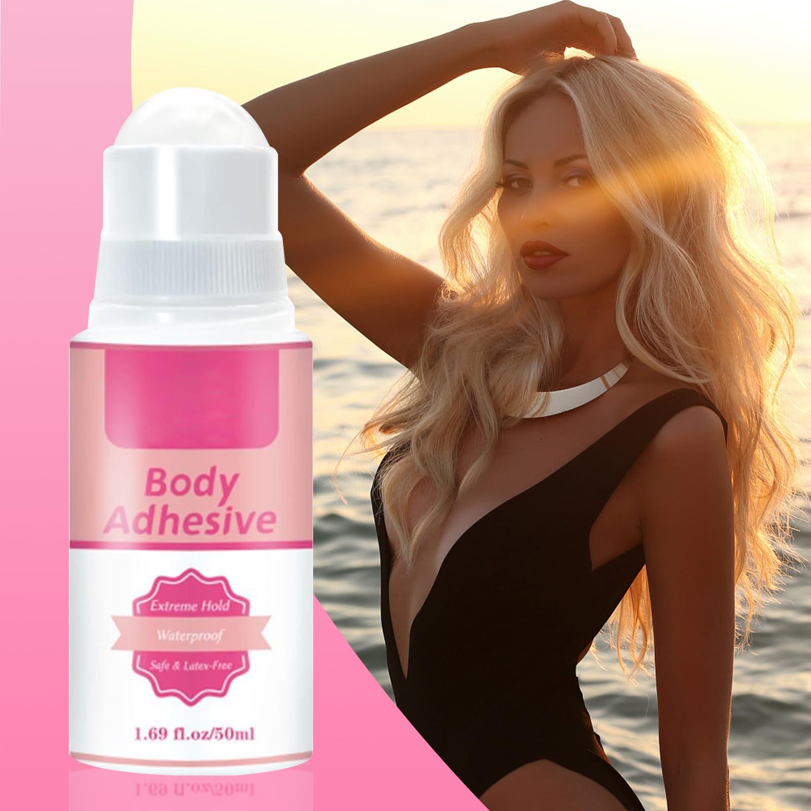 Body Adhesive Roll-On, klej modowy do skóry i tkanin – odporna na pot taśma klejąca w płynie do pończoch teatralnych, kostiumów, rajstop, ramiączek biustonosza, body, peruk
