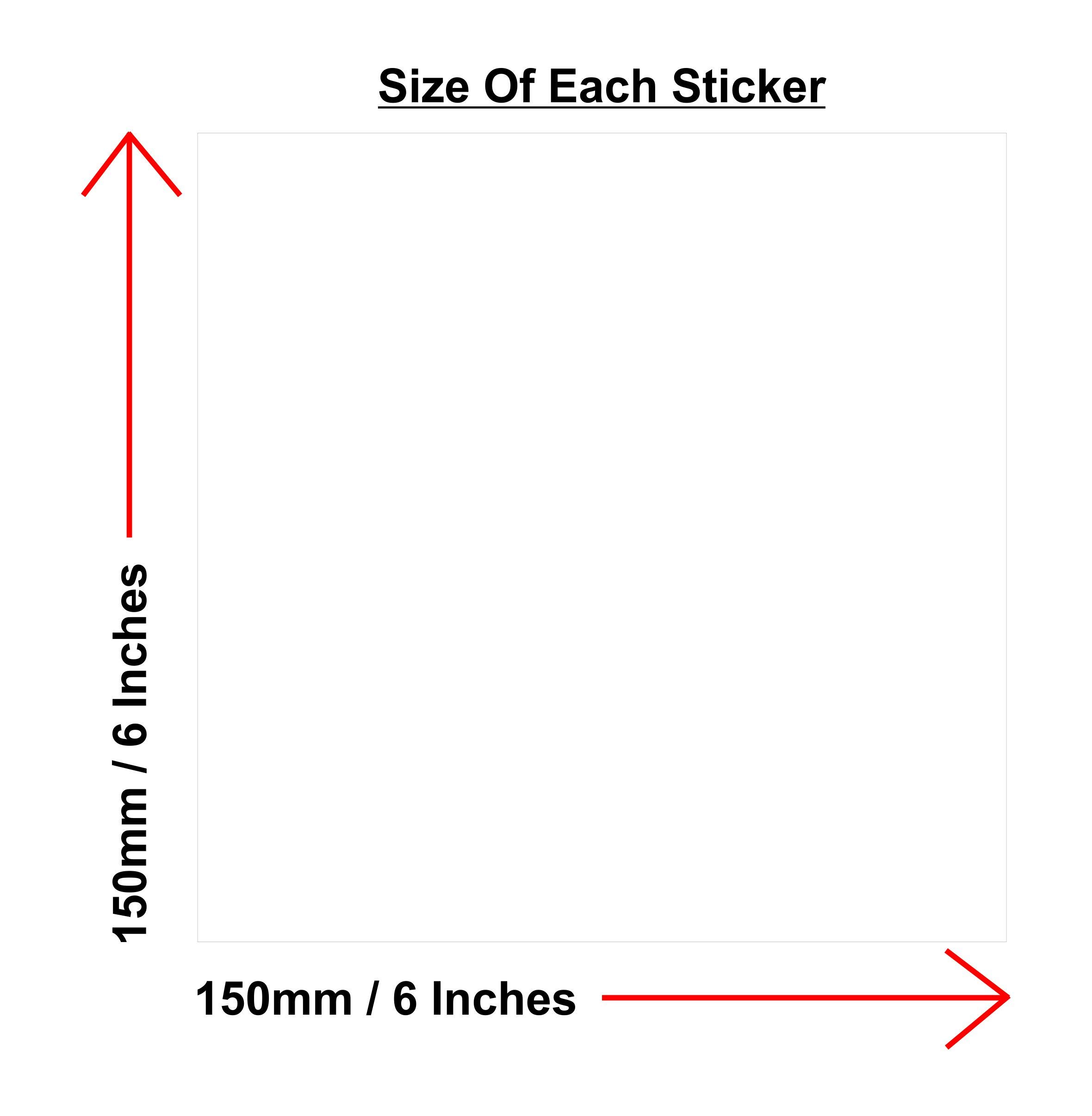 50 X Black Matt Tile Stickers For 15cm X 15cm / 150mm - View #10