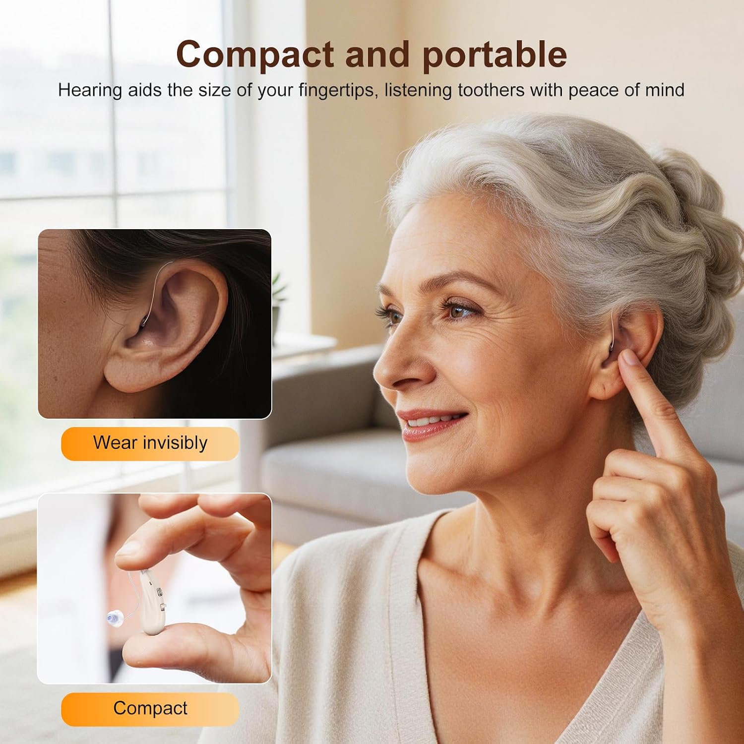 Digital Rechargeable Hearing Aids For Seniors, 16-Channel with Noise Cancellation, BTE Style, 25-Hour Battery Life, Digital Display Case, 4-Level Volume Control