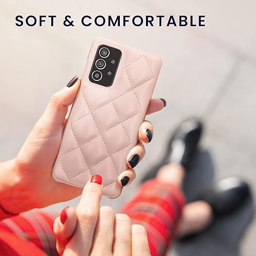 Miniatura 6 de kwmobile Funda acolchada compatible con Samsung Galaxy A52  A52 5G  A52s 5G - Funda con diseño de acolchado de piel sintética para teléfono, color