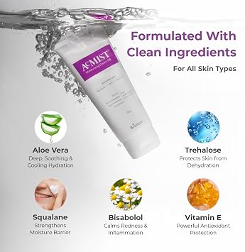 AcMist Face Moisturizing Cream Gel for Acne Prone & Oily Skin Enriched with Vitamin E, Aloe Vera & Squalane Oil-free, Non Comedogenic & Quick Absorbing Formulation For All Skin Types, 50gm