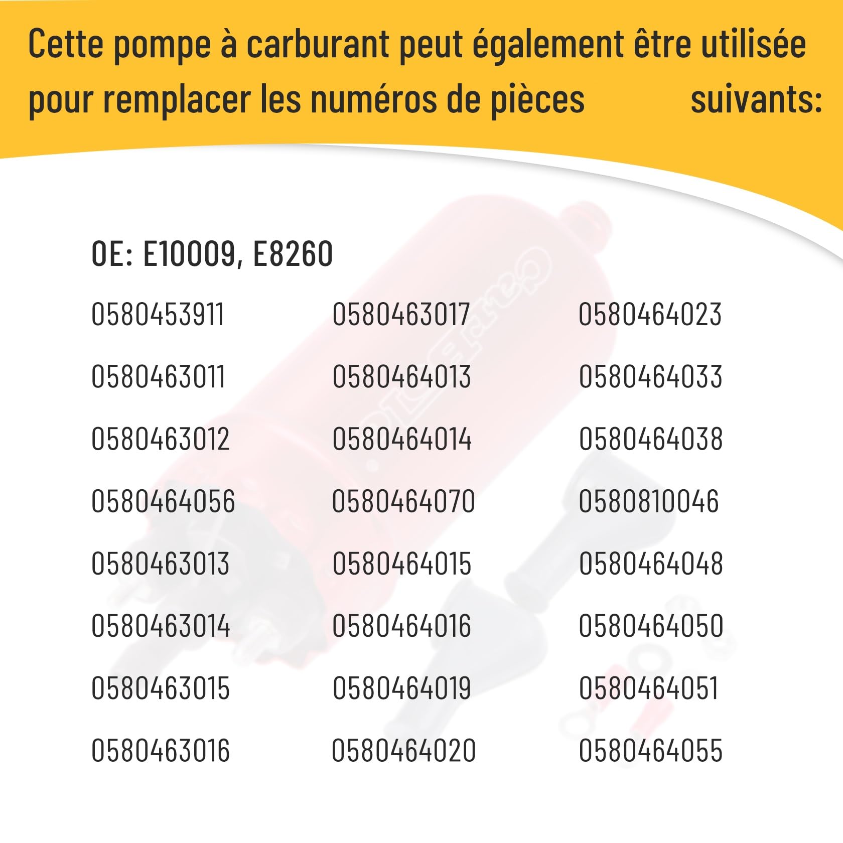 CarBole Pompe à Carburant en Ligne Électrique Externe 125 PSI, 12V, 250BHP | Essence Haute Pression pour Essence, Diesel, Remplacement de Plusieurs Numéros de Pièces, Rouge