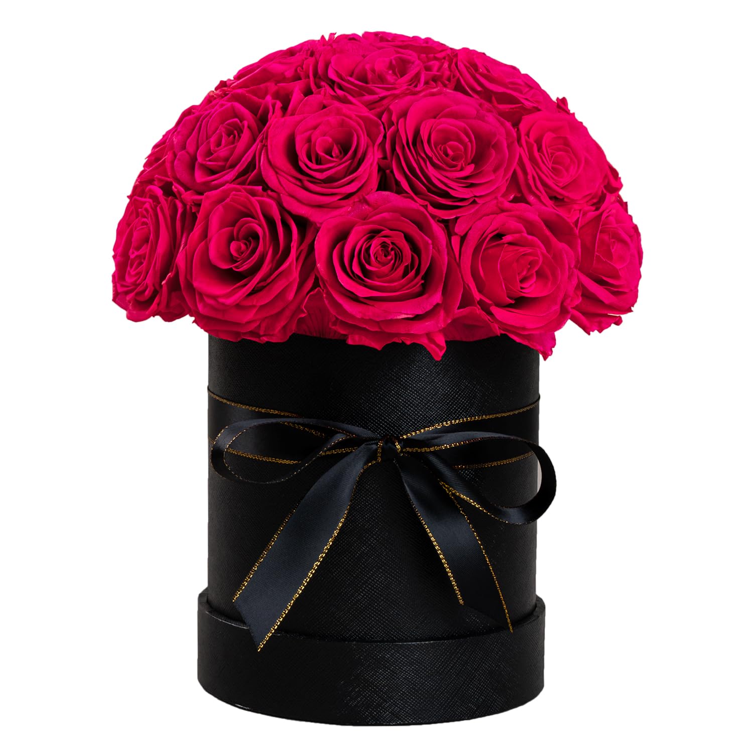 Photo 1 of Hover Flower 27 Preserved Flowers for Delivery Prime, Roses Dome Forever Flower Decor for Party Home Table Bedroom, Anniversary, Birthday, Wedding Gifts for Women Her (Hot Pink)