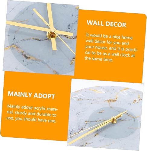 Miniatura 7 de Ciieeo 1 Unidades Reloj de Pared Relojes de Mármol Reloj de Mármol Reloj Colgante de Mármol Reloj de Baterías Reloj DIY Reloj Digital De Pared