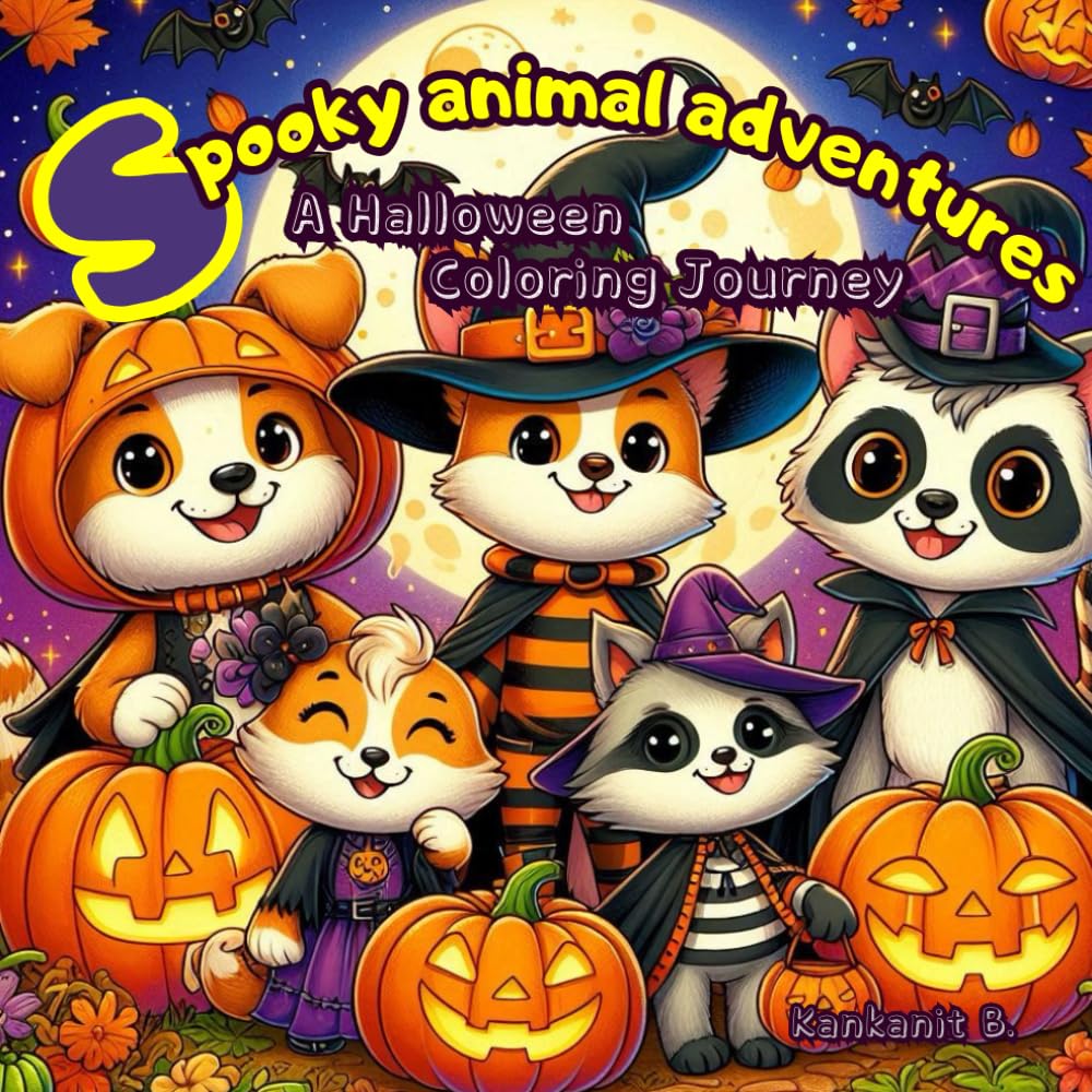 Spooky Animal Adventures: A Halloween Coloring Journey