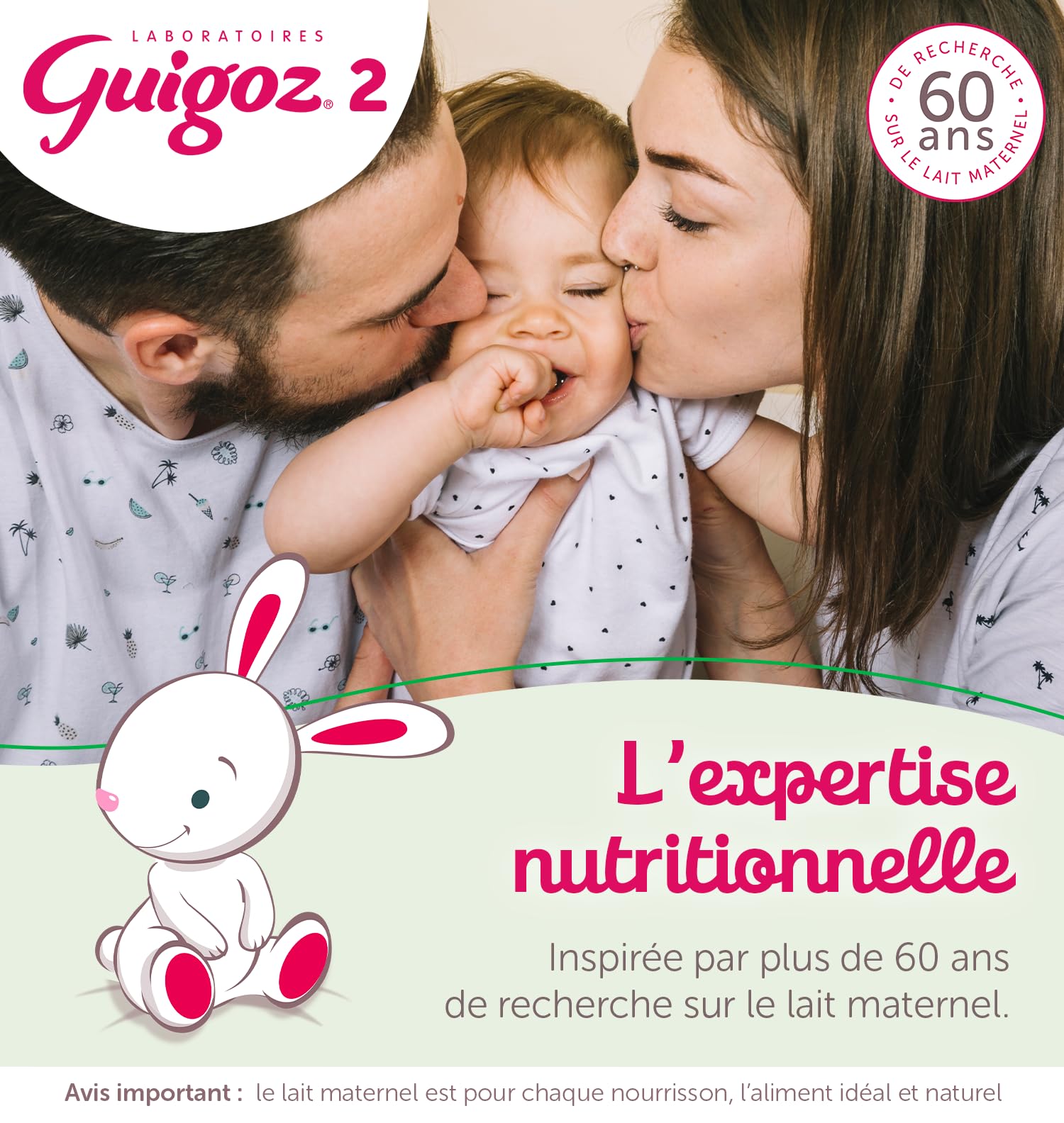 GUIGOZ BIO 1 Dès la naissance - Lait bébé 1er âge en poudre de 0 à 6 mois - Boîte de 800g